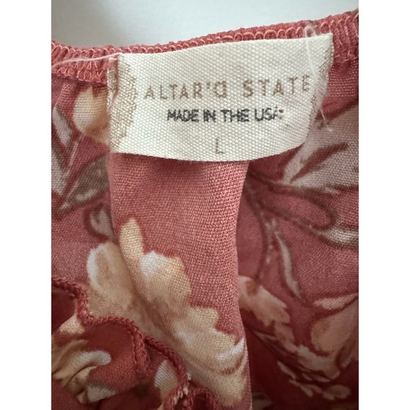 Altar'd State Floral Long Sleeve Crop Top Tie in Back BOHO Fall large (B6) - Picture 2 of 3